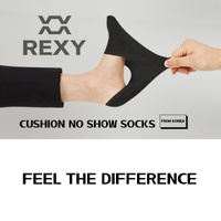 3X Rexy Cushion No Show Ankle Socks Small Non-Slip Breathable BLACK thumbnail