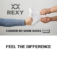 3X Rexy Cushion No Show Ankle Socks Small Non-Slip Breathable WHITE thumbnail