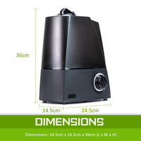 Air Humidifier Ultrasonic Cool Diffuser 6L BLACK thumbnail