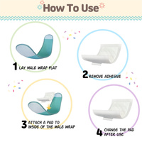 Dog Wrap Resuable Male L + 10X Diaper Booster Pads Disposable M thumbnail