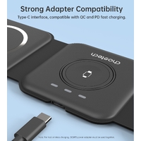 CHOETECH T588-F-BK 3-in-1 Foldable Fast Wireless Charger for Phone/Watch/Earphone thumbnail