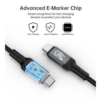 CHOETECH XCC-1042 Gen3.0 USB4.0 with 8K @ 60hz Video & Audio 240W USB-C to C Braided Cable 2M thumbnail