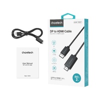 CHOETECH XDH01 4K 60Hz DisplayPort Male to HDMI Male Braided Cable 2M thumbnail