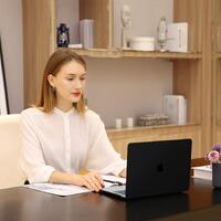 MacBook Air 13 Inch Case 2020 2019 2018, A1932, A2179,A2337 Shell Case Keyboard Cover Black thumbnail