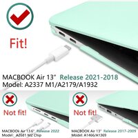 MacBook Air 13 Inch Case 2020 2019 2018, A1932, A2179, A2337 Shell Case Keyboard Cover Green thumbnail