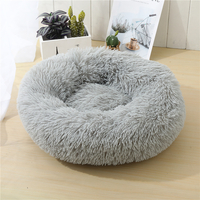 Pet Dog Bed Bedding Warm Plush Round Comfortable Dog Nest Light Grey M 70cm thumbnail