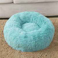 Pet Dog Bedding Warm Plush Round Comfortable Nest Comfy Sleep kennel Green 100cm thumbnail