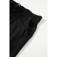 Black Split Long Cardigan and Skinny Pants Lounge Set - S thumbnail
