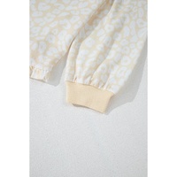 White Cheetah Print Two Piece Loose Fit Cozy Loungewear - 2XL thumbnail