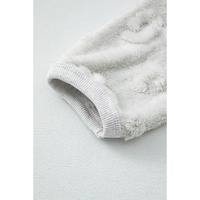Light Grey Leopard Textured Loose Fit Fleece Lounge Set - S thumbnail