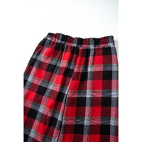 Red Christmas Checkered Pattern Loose Shirt and Pants Lounge Set - XL thumbnail