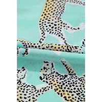 Green Leopard Satin Ruffle Pajama Short Set - L thumbnail