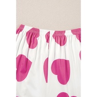 Pink Ruffled Tank Top And Heart Print Pants Lounge Set - M thumbnail
