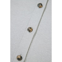Gray 3 Pcs Crop Tank Top Shorts with Cardigan Lounge Set - M thumbnail