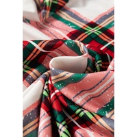 Red Christmas Plaid Allover Top and Pants Lounge Set - 2XL thumbnail