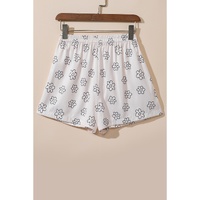 Beige Floret Printed Pajama Shorts Set - L thumbnail