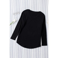 Azura Exchange V Neck Long Sleeve Knit Top - M thumbnail