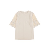 Azura Exchange Lace Sleeve Patchwork Top - L thumbnail
