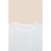 Azura Exchange Knitted Hollow-out Short Sleeve T Shirt - L thumbnail
