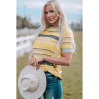 Azura Exchange Luxury Striped Crew Neck T-Shirt - S thumbnail