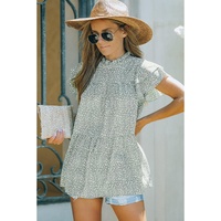 Azura Exchange Ruffled Cheetah Print Top - S thumbnail