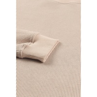 Azura Exchange Ribbed Trim Waffle Knit Top - XL thumbnail