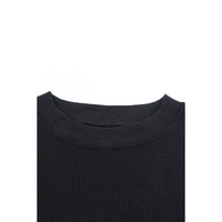 Azura Exchange Ribbed Trim Waffle Knit Top - M thumbnail