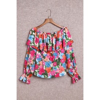 Azura Exchange Floral Print Off Shoulder Blouse - L thumbnail