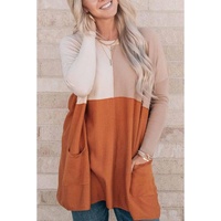 Azura Exchange Color Block Patchwork Long Sleeve Top - S thumbnail