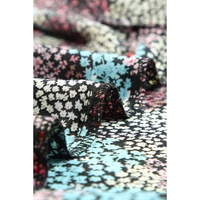 Azura Exchange Vibrant Floral Tie V Neck Puff Sleeve Blouse - S thumbnail