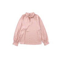 Azura Exchange High Neck Puff Sleeve Satin Blouse - S thumbnail