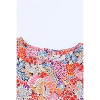 Azura Exchange Floral Puff Sleeve Blouse - M thumbnail