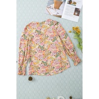 Azura Exchange Floral Print Puff Sleeve Blouse - S thumbnail