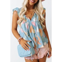 Azura Exchange Ruffled Cap Sleeve Shift Top - M thumbnail