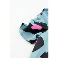 Azura Exchange Leopard Print Ruched Short Sleeve Blouse - S thumbnail