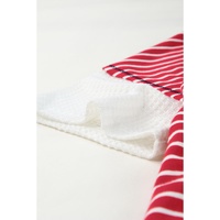 Azura Exchange Striped Star Print Knit Short Sleeve Top - S thumbnail