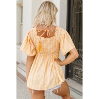 Azura Exchange Smocked Flowy Blouse - M thumbnail