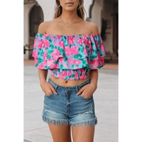 Azura Exchange Off-Shoulder Tiered Ruffle Blouse - M thumbnail