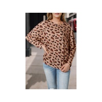 Azura Exchange Animal Print Stitching Loose Long Sleeve Top - M thumbnail