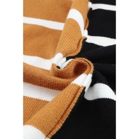 Stripe Oversized Contrast Printed Dropped Shoulder Top - L thumbnail