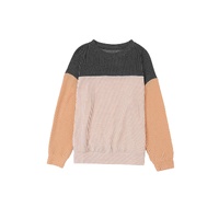 Azura Exchange Color Block Long Sleeve Ribbed Loose Top - L thumbnail