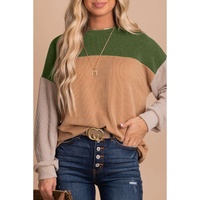 Azura Exchange Color Block Ribbed Long Sleeve Top - L thumbnail