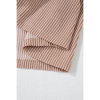 Khaki Game Day Graphic Crop Rugby Football Corded Knit Top - L thumbnail