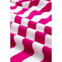 Rose Red Striped Ruffle Sleeve Crew Neck Blouse - XL thumbnail