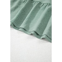 Laurel Green Tie Split Neck Textured Ruffle Patchwork Blouse - L thumbnail