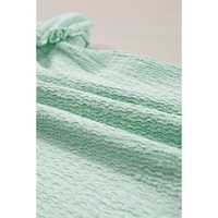 Clearly Aqua Ruffle Strap Crinkle Textured Tank Top - L thumbnail