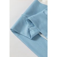 Light Blue Colorblock Striped Drop Shoulder Long Sleeve Top - L thumbnail