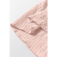 Light Pink Textured Tiered Flowy Blouse - L thumbnail