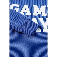 Bluing Corded GAME DAY Graphic Long Sleeve Crewneck Top - L thumbnail