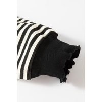 Black Stripe Loose Drop Shoulder Long Sleeve Top - 2XL thumbnail